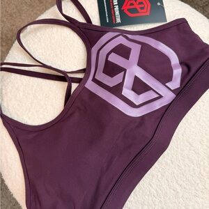 Primitive Plum Logo Strappy Swim Top